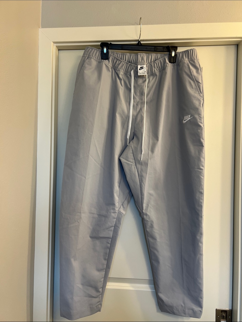 Nike Men’s Light Gray Jogger Pants with Drawstring